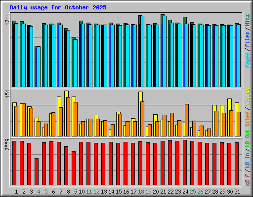 Daily usage for October 2025