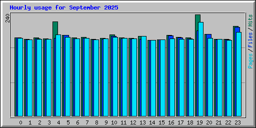 Hourly usage for September 2025