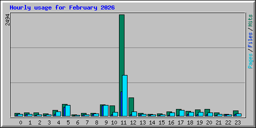 Hourly usage for February 2026
